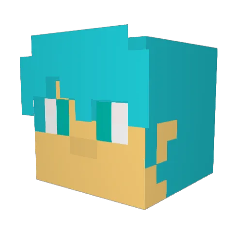 UseO7 Minecraft avatar head, 3D render