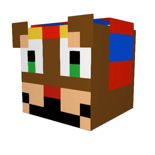 Usedtobeaspy Minecraft avatar head, 3D render
