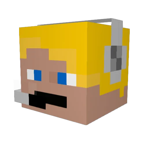 Uselchen Minecraft avatar head, 3D render