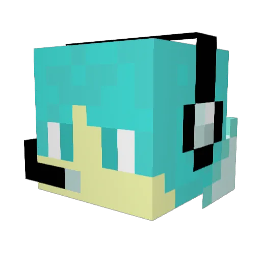 UserFan Minecraft avatar head, 3D render