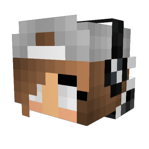 Ushapti Minecraft avatar head, 3D render