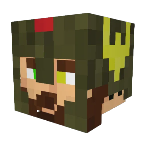 Ushimander Minecraft avatar head, 3D render
