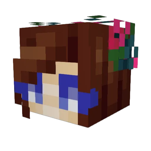 Ushiosama Minecraft avatar head, 3D render