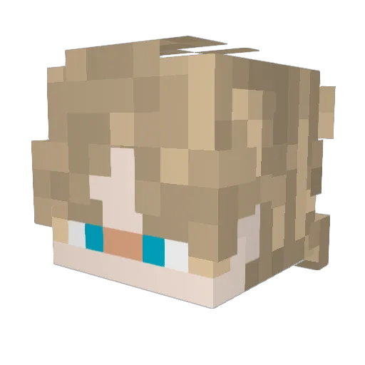 Ushirochka Minecraft avatar head, 3D render