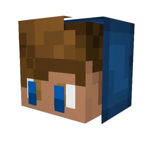 Usual21 Minecraft avatar head, 3D render