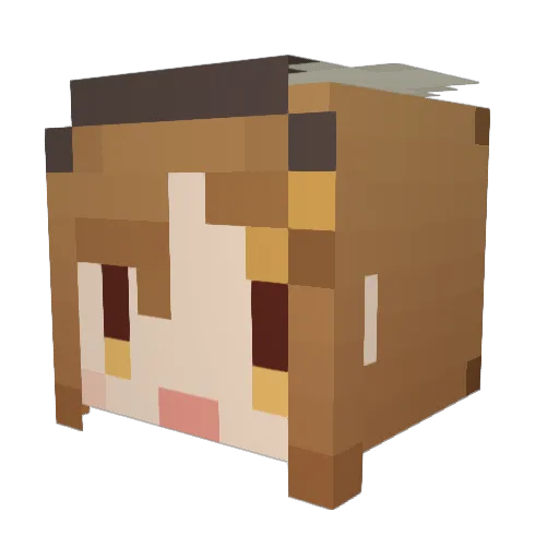 Uta_suzu Minecraft avatar head, 3D render