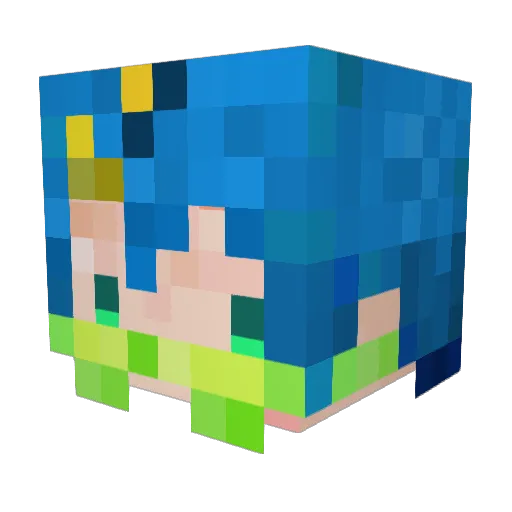 Utemika Minecraft avatar head, 3D render