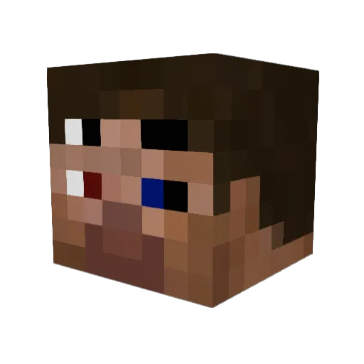 Utimas Minecraft avatar head, 3D render