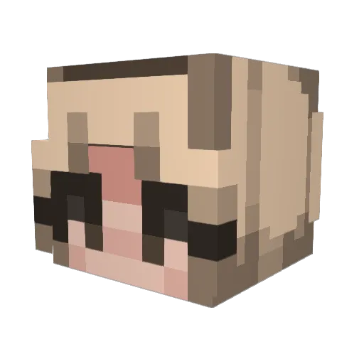 Uukas Minecraft avatar head, 3D render