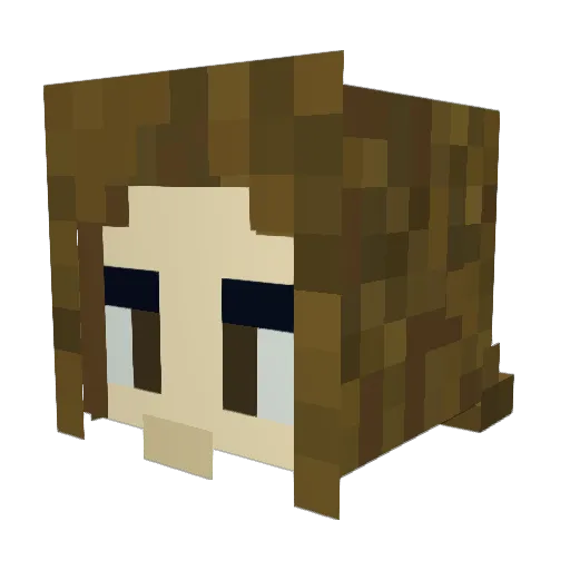 Uuzj Minecraft avatar head, 3D render