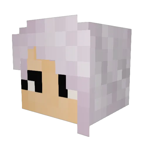 Uuzuu Minecraft avatar head, 3D render