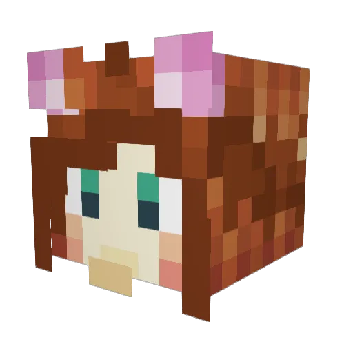 Uvasazules Minecraft avatar head, 3D render
