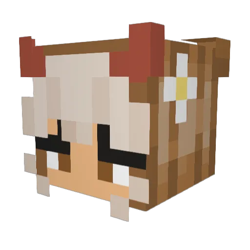 UwUmila Minecraft avatar head, 3D render