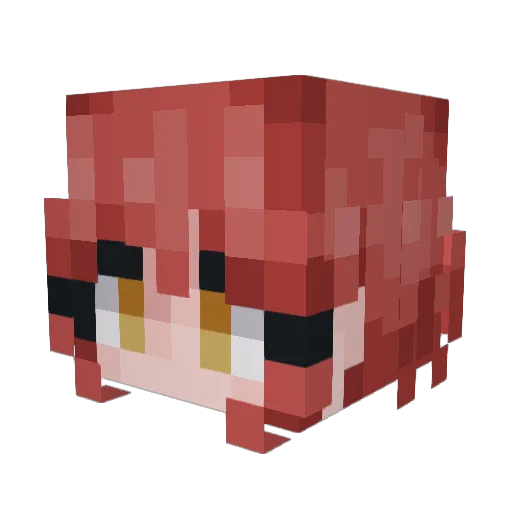 Uwachann Minecraft avatar head, 3D render