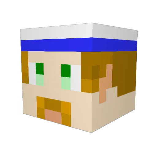 UweUlrich Minecraft avatar head, 3D render