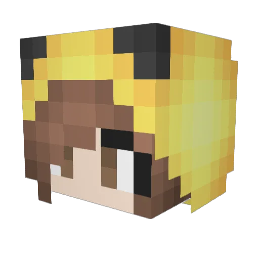 Uwhen Minecraft avatar head, 3D render