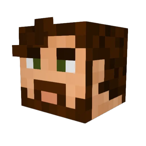 Uww Minecraft avatar head, 3D render
