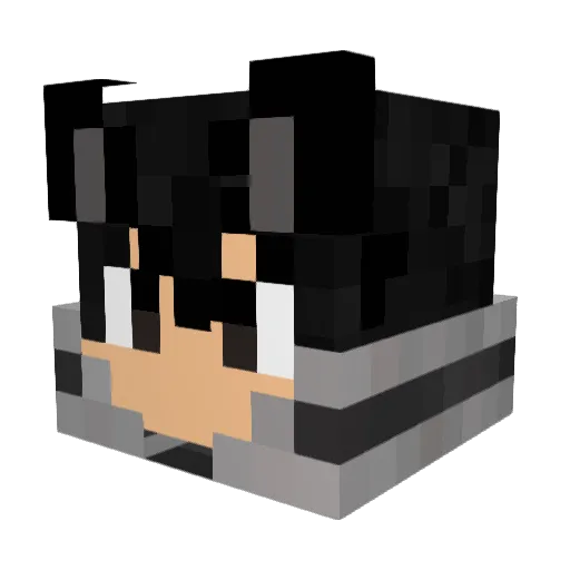 Uxamaa Minecraft avatar head, 3D render