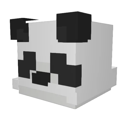 Uxc_Panda Minecraft avatar head, 3D render