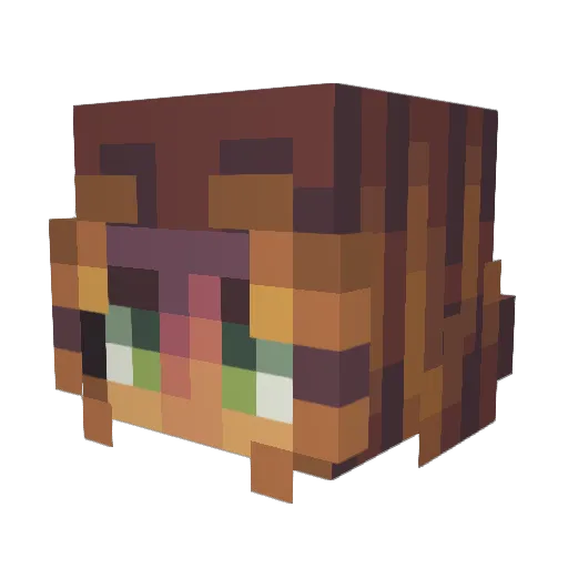 Uxi_e Minecraft avatar head, 3D render