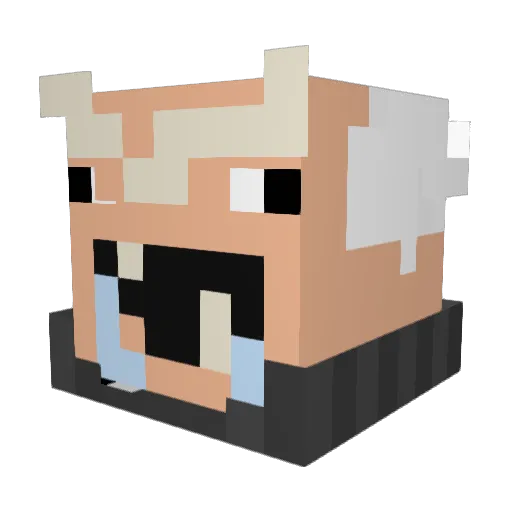 Uxsre Minecraft avatar head, 3D render