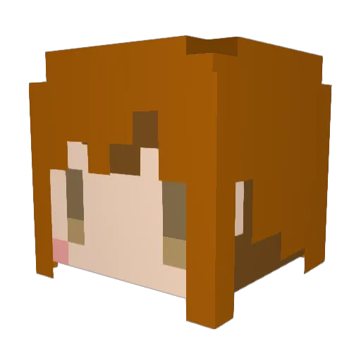 Uyan Minecraft avatar head, 3D render