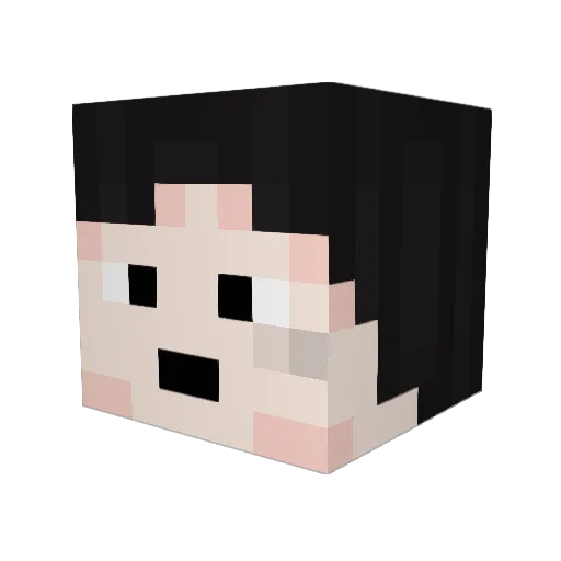 Uyuiyui Minecraft avatar head, 3D render