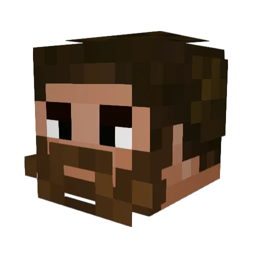 Uzal Minecraft avatar head, 3D render