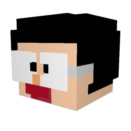Uziti Minecraft avatar head, 3D render