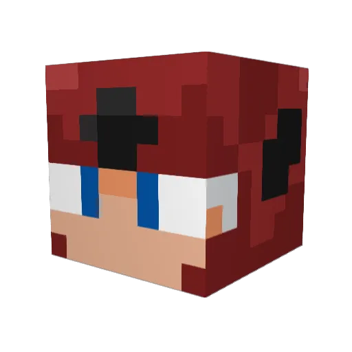 Uzukio Minecraft avatar head, 3D render