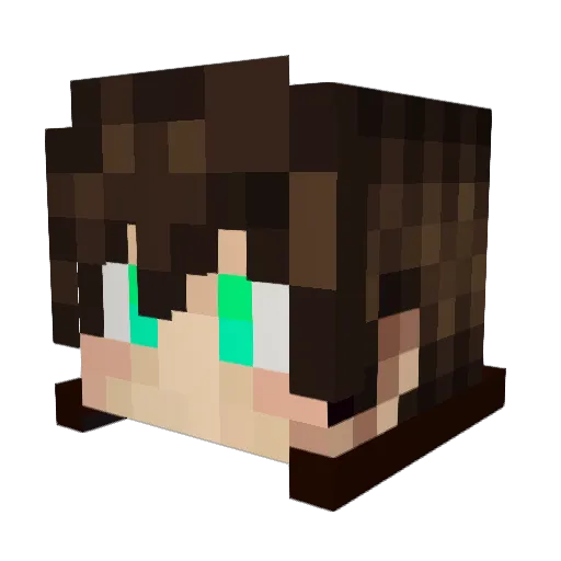 Uzzia Minecraft avatar head, 3D render