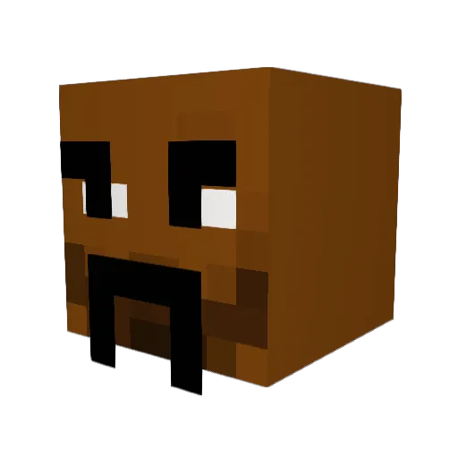 V0V Minecraft avatar head, 3D render