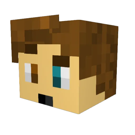 V0Z1K Minecraft avatar head, 3D render