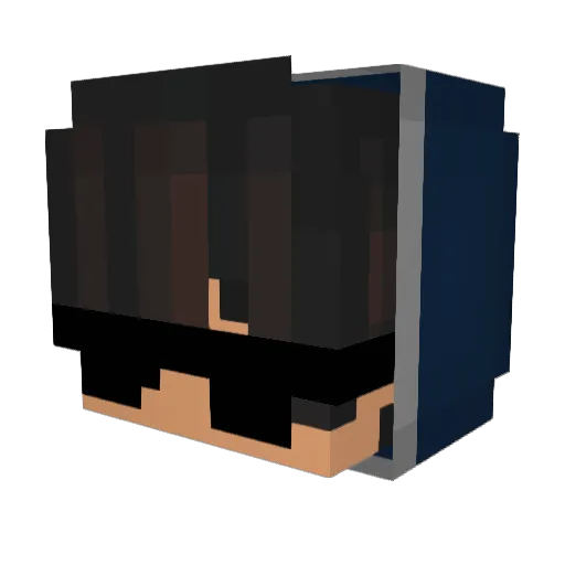 V18E_ Minecraft avatar head, 3D render