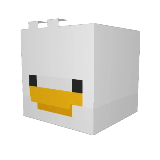 V1CK7 Minecraft avatar head, 3D render