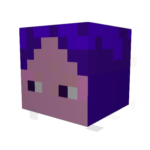 V1Crimson Minecraft avatar head, 3D render