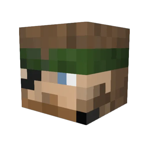 V1P3R96 Minecraft avatar head, 3D render