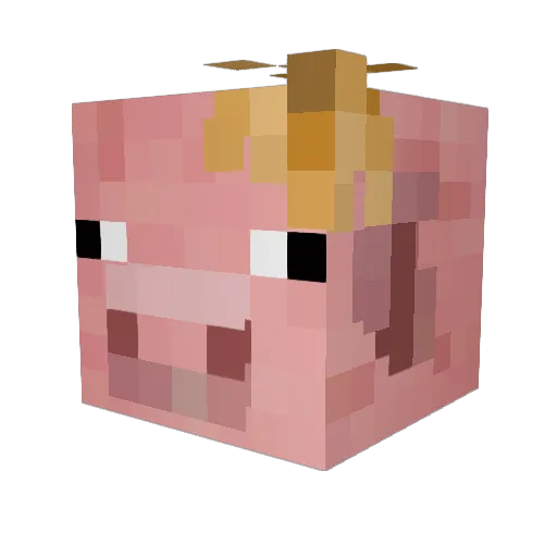 V1RTU4LST4T11C Minecraft avatar head, 3D render