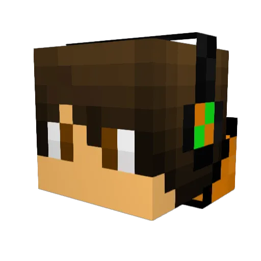V1as Minecraft avatar head, 3D render