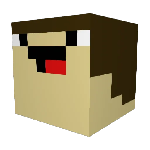 V1ban Minecraft avatar head, 3D render