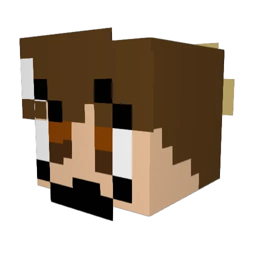 V1centex Minecraft avatar head, 3D render