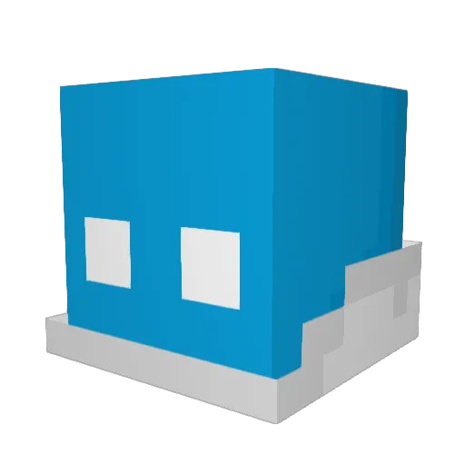 V1cento Minecraft avatar head, 3D render