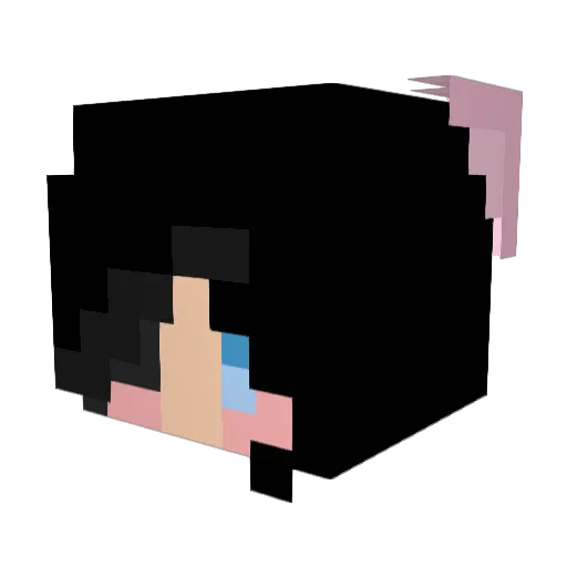 V1dee Minecraft avatar head, 3D render