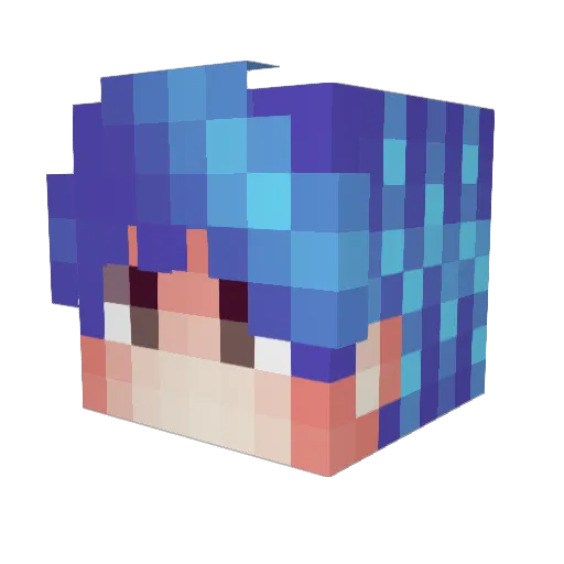 V1rfex Minecraft avatar head, 3D render