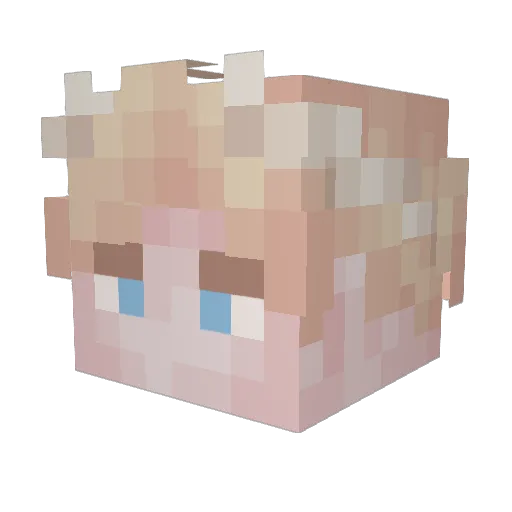 V1set Minecraft avatar head, 3D render