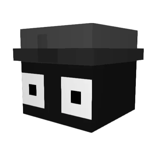 V1x1l Minecraft avatar head, 3D render