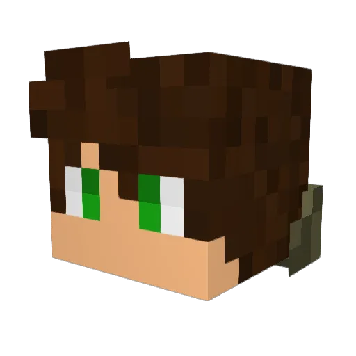V1zima Minecraft avatar head, 3D render