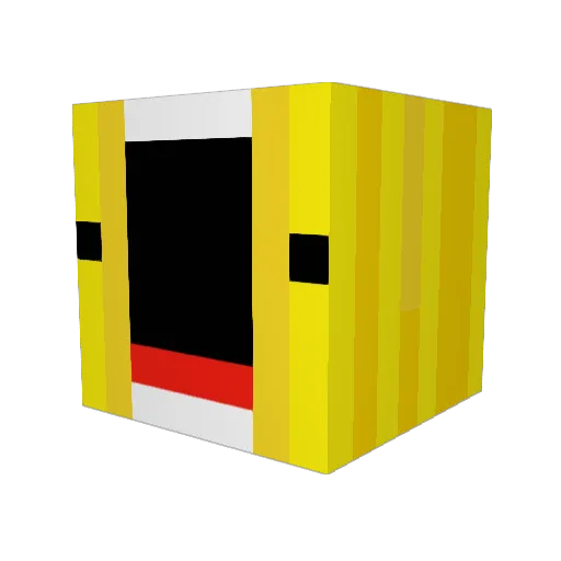 V20X Minecraft avatar head, 3D render
