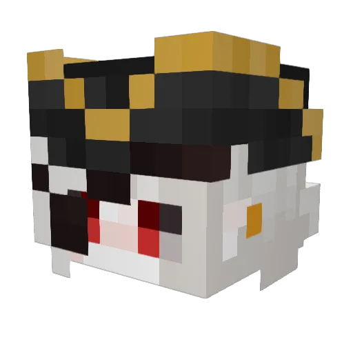 V2Tea Minecraft avatar head, 3D render