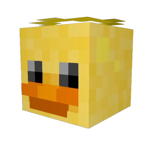 V2YS Minecraft avatar head, 3D render